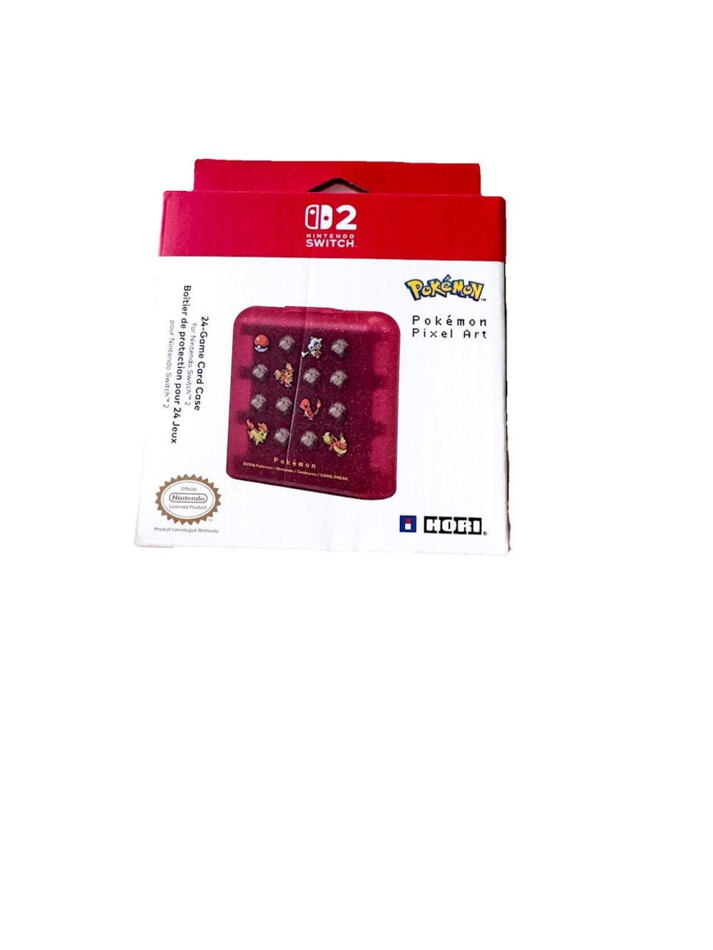 HORI Pokémon Pixel Red 24-Game Card Case for Nintendo Switch and Switch 2 Games